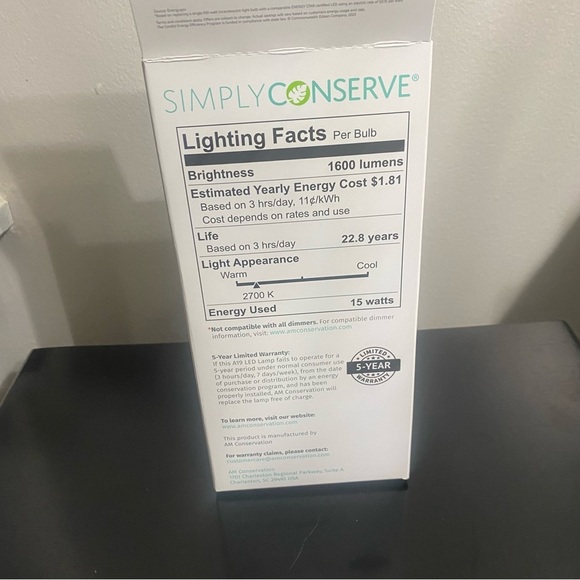 SimplyConserve 100W LED Replacement Bulb (15W)  - 2700K - Picture 4 of 7